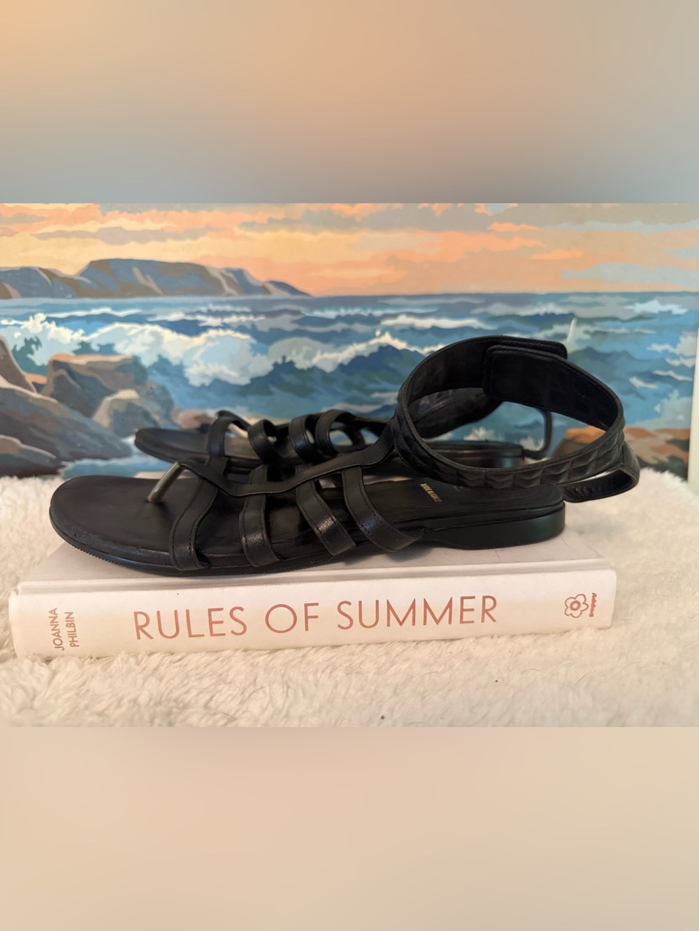 Authentic Fendi Black Studded Ankle-Strap Gladiator Sandals - Picture 5 of 7